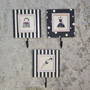 Pottery Barn Striped and Polka Dot Wall Hooks